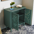 HLR 48" Accent Cabinet with 4 Doors, Vintage Hollow Carving Storage Credenza, Sideboards and Buffets Cabinet for Living Room, Kitchen, Dining Room, Entryway