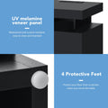 Hommpa LED Nightstand Wireless Charging Station USB Type C Outlets Bedside Table 3 Drawers Black Night Table Modern Smart Nightstand High Gloss End Side Table for Bedroom Furniture 26.8" Tall
