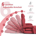 Folding Lazy Sofa Floor Chair with 6-Position Adjustable Backrest, Lumbar Pillow & Armrests, Indoor Chaise Lounge Sofa for Gaming, Living Room