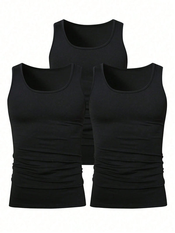 Manfinity Homme Men's Solid Color Tank Tops, Multiple Pieces, Holiday