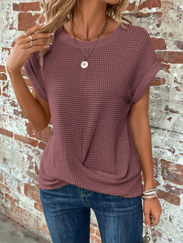 EMERY ROSE Short Sleeve T-Shirt, Solid Color, Minimalist, Casual & Everyday Style