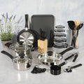 Gibson Home 71 - Piece Stainless Steel Silver Cookware Combo Set