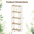 Tangkula 4/5-Tier Solid Wood Bookshelf for Home Office - 1 / 5-Tier