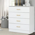 Segmart Black Chest of 4 Drawers, Wood Bedroom Furniture Chest Cabinet with Metal Handles for Kids Room