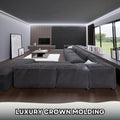 7 - Piece 94.5 (55.12 Ft) Crown Molding with Duct Kit for Seamless Ambient Home Accent Lighting | Waterproof Channel for Easy LED Strip Installation (CROWN MOLDING WITH LED DUCT)