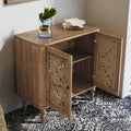 HLR 48" Accent Cabinet with 4 Doors, Vintage Hollow Carving Storage Credenza, Sideboards and Buffets Cabinet for Living Room, Kitchen, Dining Room, Entryway