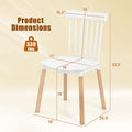 Set of 4 Windsor Dining Chairs, Modern Armless Side Kitchen Chairs with Spindle Back, Curved Seat & Solid Wood Legs for Living Room, Restaurant