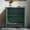 HLR 48" Accent Cabinet with 4 Doors, Vintage Hollow Carving Storage Credenza, Sideboards and Buffets Cabinet for Living Room, Kitchen, Dining Room, Entryway