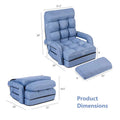 Folding Lazy Sofa Floor Chair with 6-Position Adjustable Backrest, Lumbar Pillow & Armrests, Indoor Chaise Lounge Sofa for Gaming, Living Room