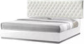 3 - Piece Modern Bedroom Furniture Set, California King Platform Bed with 2x Nightstand, White Lacquer Finish
