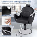 Reclining Barber Chair, 360° Swivel Salon Chair with Heavy Duty Hydraulic Pump, Adjustable Height & Headrest for Hair Styling, Makeup, Tattoo
