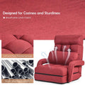 Folding Lazy Sofa Floor Chair with 6-Position Adjustable Backrest, Lumbar Pillow & Armrests, Indoor Chaise Lounge Sofa for Gaming, Living Room