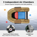 Inflatable Fishing Float Tube with 2 Large Storage Pockets, Angling Base, 20" Fish Ruler & 4 Motor Buckles, 352LBS Capacity Belly Boat for Fly Fishing