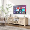 55" Retro TV Stand for 60 Inch TVs, TV Console Cabinet Entertainment Center with Mirror Doors, Drawer Open Shelf, Cable Hole - Dark Brown