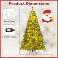 6/7/8FT Pre-Lit Artificial Christmas Tree, Hinged Xmas Tree with Remote, Warm White LED Lights, Timer, Adjustable Lighting Modes for Holiday Decor