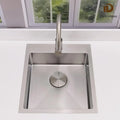 17 in Bar Sink Drop in - Small Kitchen Sink, Modern 18 Gauge Stainless Steel Sink with Brushed Finish, 17"x19"x6" Single Bowl Kitchen Sinks for RV, Prep, and Outdoor Use