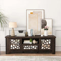 55" Retro TV Stand for 60 Inch TVs, TV Console Cabinet Entertainment Center with Mirror Doors, Drawer Open Shelf, Cable Hole