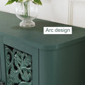 HLR 48" Accent Cabinet with 4 Doors, Vintage Hollow Carving Storage Credenza, Sideboards and Buffets Cabinet for Living Room, Kitchen, Dining Room, Entryway
