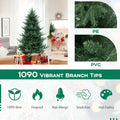 6/7/8 FT Pre-Lit Artificial Christmas Tree, Hinged Xmas Tree with 240/340/450 Warm White LED Lights, 8 Lighting Modes, 778/1090/1480 Branch Tips
