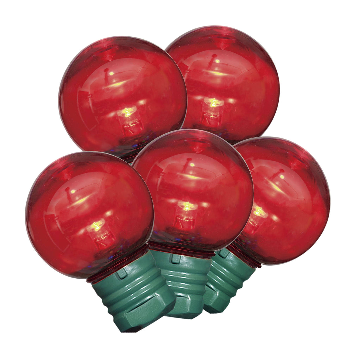 Holiday Time 100 - Count Red LED Super Bright G30 Christmas Lights, with Green Wire, 58.1 Feet