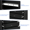 Segmart Black Chest of 4 Drawers, Wood Bedroom Furniture Chest Cabinet with Metal Handles for Kids Room
