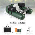 Inflatable Fishing Float Tube with 2 Large Storage Pockets, Angling Base, 20" Fish Ruler & 4 Motor Buckles, 352LBS Capacity Belly Boat for Fly Fishing