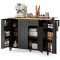 Noelse Kitchen Island with Storage, Island Table for Kitchen with Drop Leaf, Spice Rack, Towel Bar for Small Kitchens, White