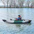 Sit-on-Top Fishing Kayak with Aluminum Paddle, 4 Fishing Rod Holders & Padded Seat, 9.7FT 1-Person Recreational Touring Kayak for Lake, River, Ocean