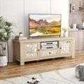 55" Retro TV Stand for 60 Inch TVs, TV Console Cabinet Entertainment Center with Mirror Doors, Drawer Open Shelf, Cable Hole