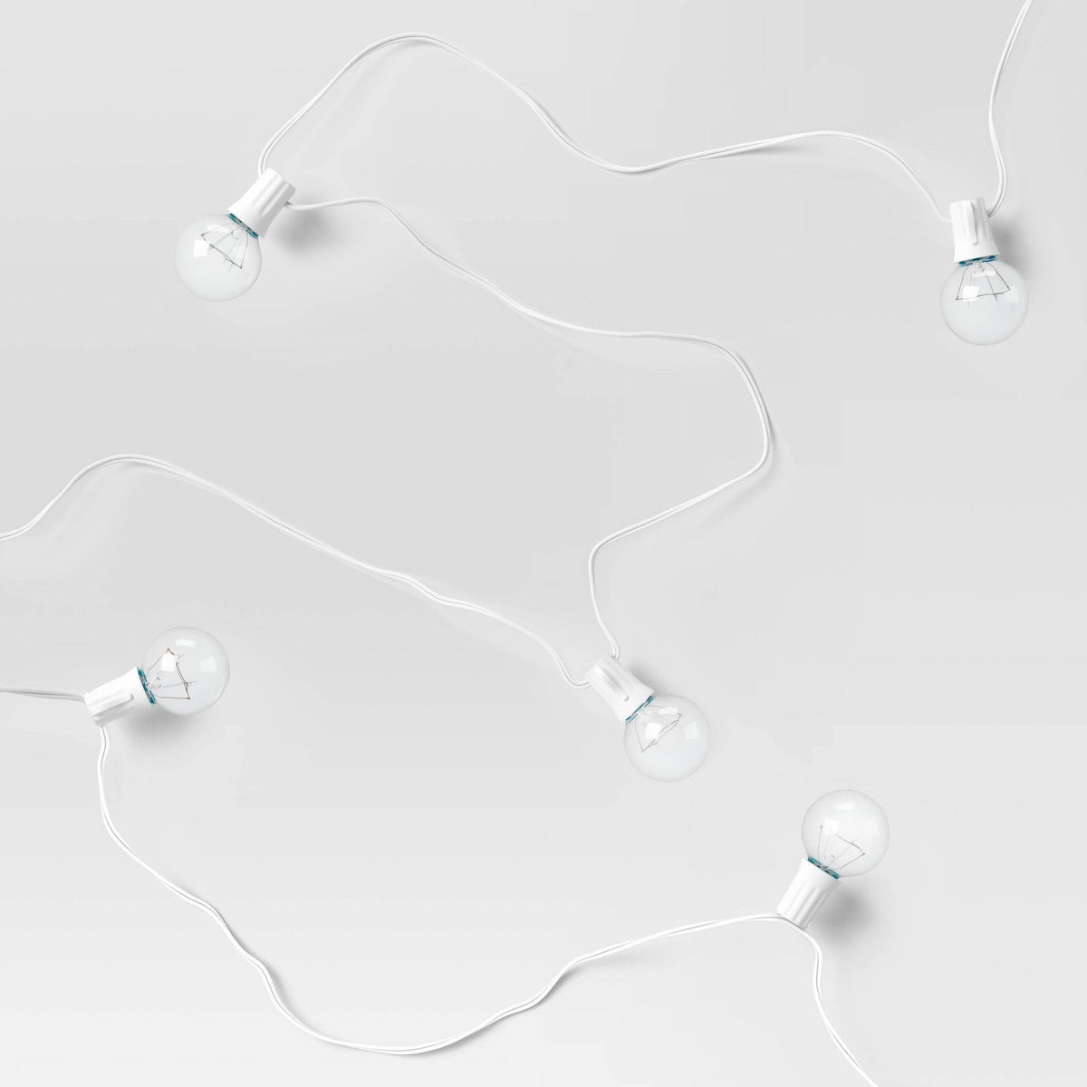 20ct Incandescent Outdoor String Lights G40 Clear Bulbs - White Wire - Room Essentials