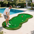 10FT x 5FT Golf Putting Green, Indoor Outdoor Professional Golf Practice Mat with 3 Holes & Golf Balls, Golf Training Mat for Home Office, Backyard