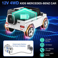 12V 4WD Kids Ride On Car, Licensed Mercedes-Benz EQG Battery Powered Electric Vehicle with Remote Control & Music