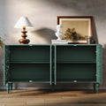 HLR 48" Accent Cabinet with 4 Doors, Vintage Hollow Carving Storage Credenza, Sideboards and Buffets Cabinet for Living Room, Kitchen, Dining Room, Entryway