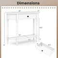 36" 2-Tier Retro Console Table with Storage Drawer & Open Shelf, Solid Wood Narrow Entryway Sofa Table for Living Room, Foyer & Hallway