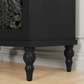 HLR 48" Accent Cabinet with 4 Doors, Vintage Hollow Carving Storage Credenza, Sideboards and Buffets Cabinet for Living Room, Kitchen, Dining Room, Entryway