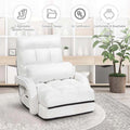 Folding Lazy Sofa Floor Chair with 6-Position Adjustable Backrest, Lumbar Pillow & Armrests, Indoor Chaise Lounge Sofa for Gaming, Living Room