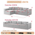 104 - Inch Corduroy Modular L Shaped Sectional Sofa, Luxury Floor Couch Set, Upholstered Indoor Furniture, Foam - Filled Compressed Sofa for Living Room, Bedroom, 4 PC Free Combination ? - Black + Corduroy