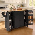 Noelse Kitchen Island with Storage, Island Table for Kitchen with Drop Leaf, Spice Rack, Towel Bar for Small Kitchens, White