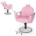 Reclining Barber Chair, 360° Swivel Salon Chair with Heavy Duty Hydraulic Pump, Adjustable Height & Headrest for Hair Styling, Makeup, Tattoo