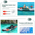 Sit-on-Top Fishing Kayak with Aluminum Paddle, 4 Fishing Rod Holders & Padded Seat, 9.7FT 1-Person Recreational Touring Kayak for Lake, River, Ocean
