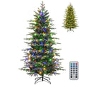 6/7.5/9 FT Pre-lit Artificial Christmas Tree with 260/380/560 Multicolor Lights, 714/1162/1770 Branch Tips, 11 Lighting Modes, Remote & Timer - 6 FT
